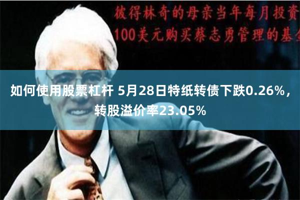 如何使用股票杠杆 5月28日特纸转债下跌0.26%，转股溢价率23.05%