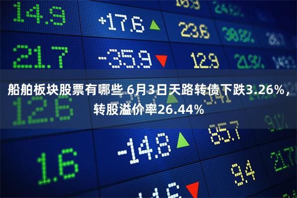 船舶板块股票有哪些 6月3日天路转债下跌3.26%，转股溢价率26.44%