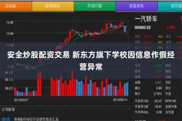 安全炒股配资交易 新东方旗下学校因信息作假经营异常