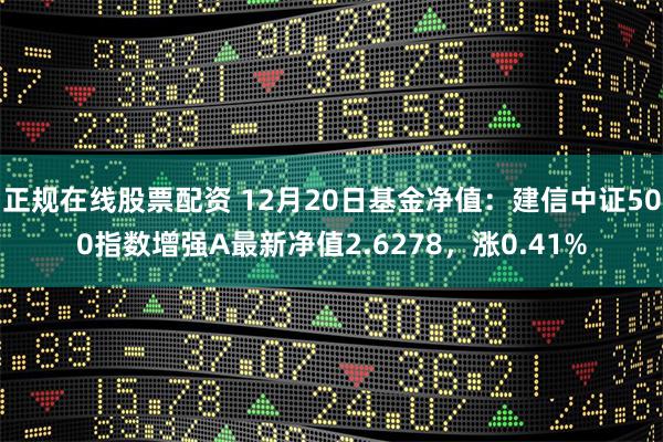 正规在线股票配资 12月20日基金净值：建信中证500指